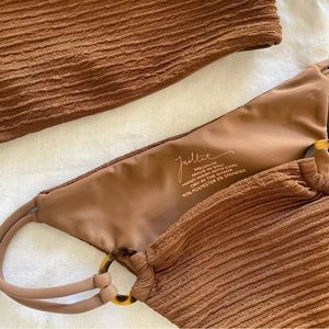 NWOT Juillet ribbed strapless swim - top and bottom - size medium